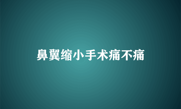 鼻翼缩小手术痛不痛