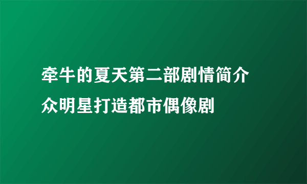 牵牛的夏天第二部剧情简介 众明星打造都市偶像剧