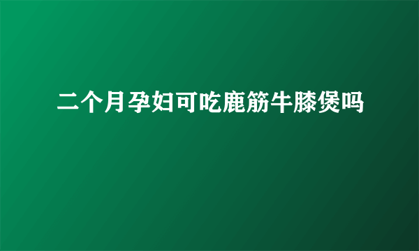 二个月孕妇可吃鹿筋牛膝煲吗