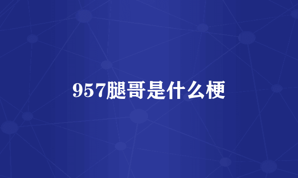 957腿哥是什么梗