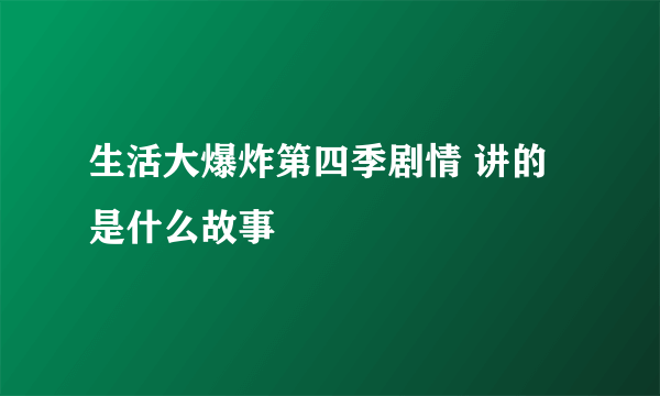 生活大爆炸第四季剧情 讲的是什么故事