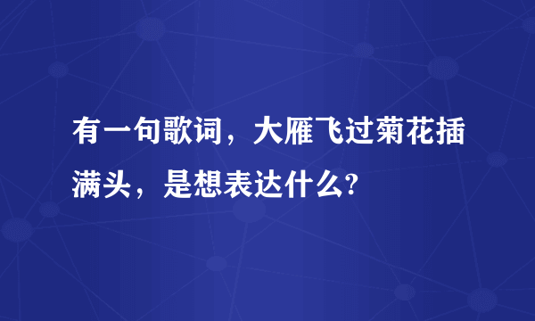 有一句歌词，大雁飞过菊花插满头，是想表达什么?