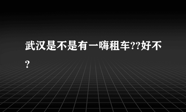 武汉是不是有一嗨租车??好不?