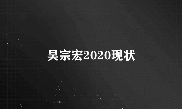 吴宗宏2020现状