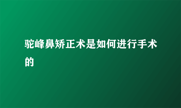 驼峰鼻矫正术是如何进行手术的