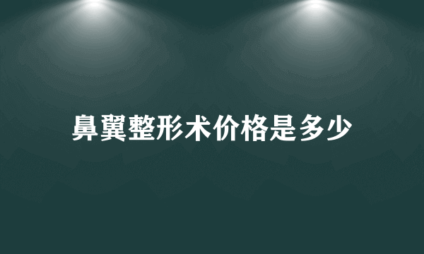 鼻翼整形术价格是多少