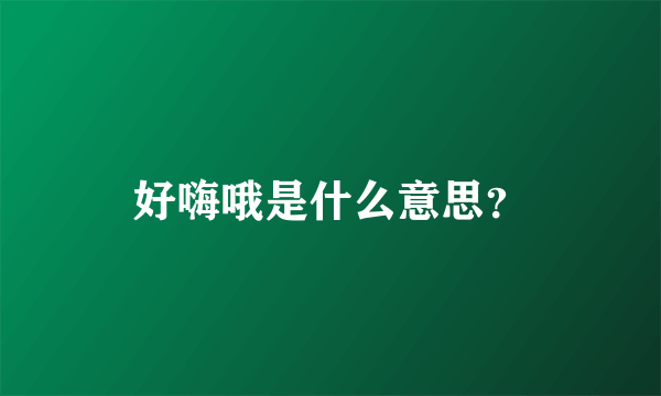 好嗨哦是什么意思？