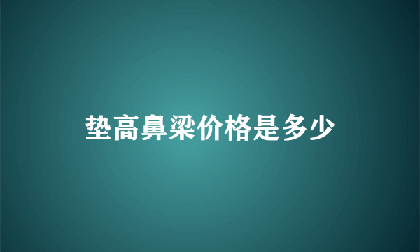 垫高鼻梁价格是多少