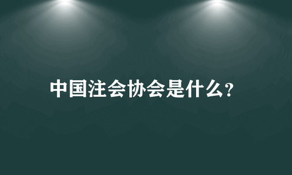 中国注会协会是什么？