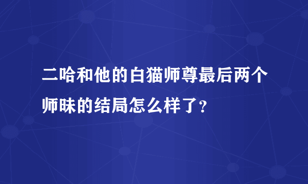 二哈和他的白猫师尊最后两个师昧的结局怎么样了？