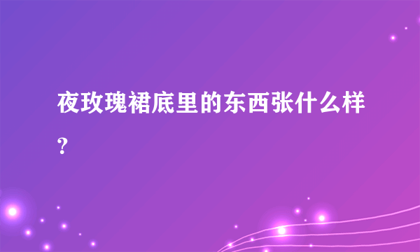 夜玫瑰裙底里的东西张什么样？