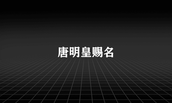 唐明皇赐名