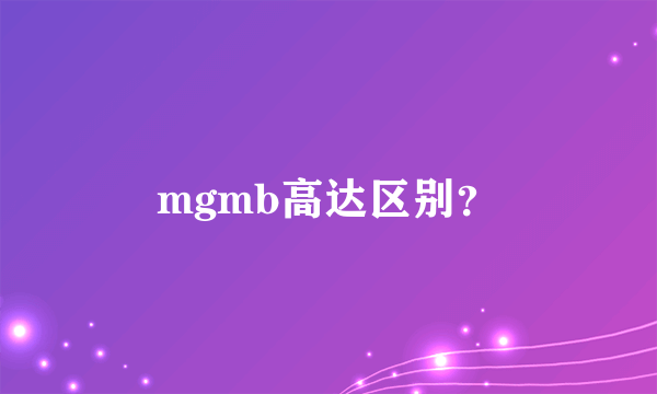 mgmb高达区别？