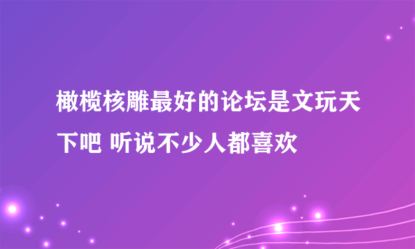 橄榄核雕最好的论坛是文玩天下吧 听说不少人都喜欢