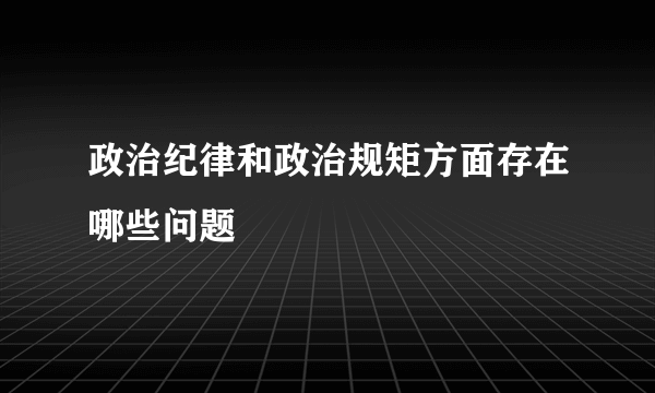 政治纪律和政治规矩方面存在哪些问题