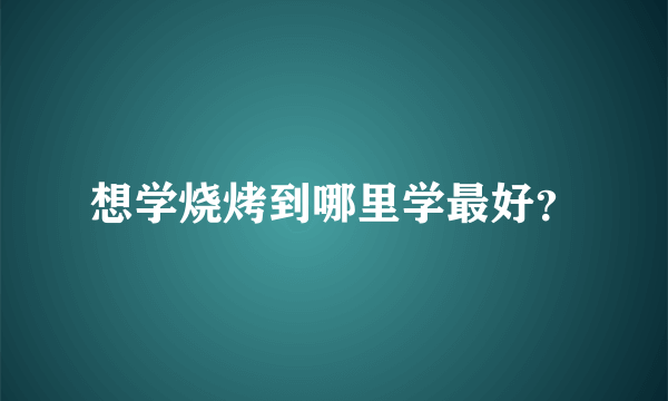 想学烧烤到哪里学最好？