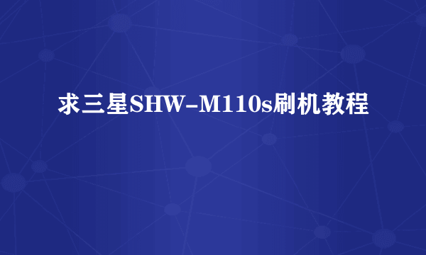 求三星SHW-M110s刷机教程