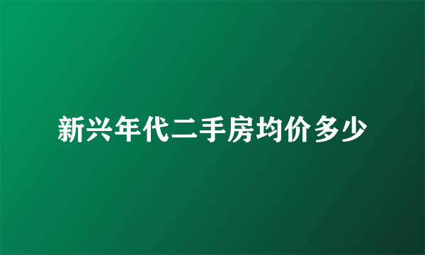 新兴年代二手房均价多少