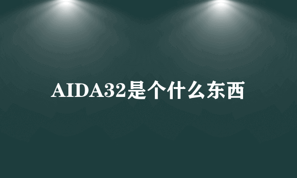 AIDA32是个什么东西