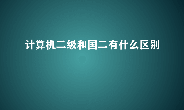 计算机二级和国二有什么区别