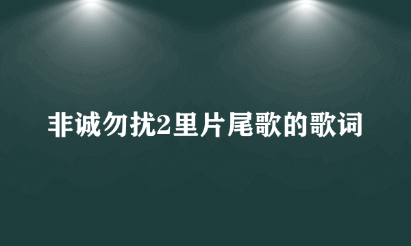 非诚勿扰2里片尾歌的歌词