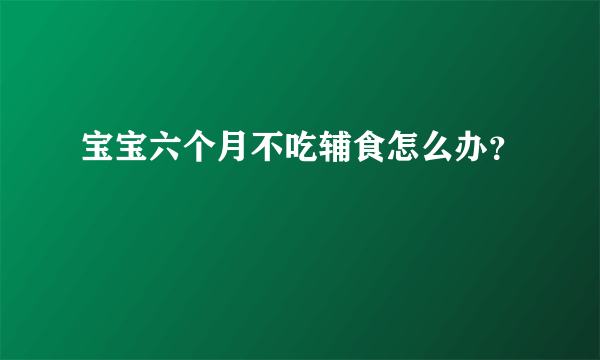 宝宝六个月不吃辅食怎么办？