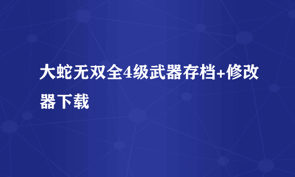 大蛇无双全4级武器存档+修改器下载