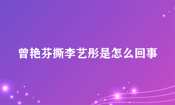 曾艳芬撕李艺彤是怎么回事