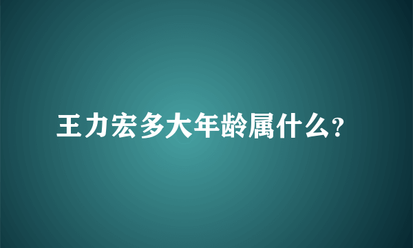 王力宏多大年龄属什么？