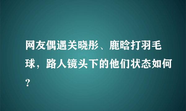 网友偶遇关晓彤、鹿晗打羽毛球，路人镜头下的他们状态如何？