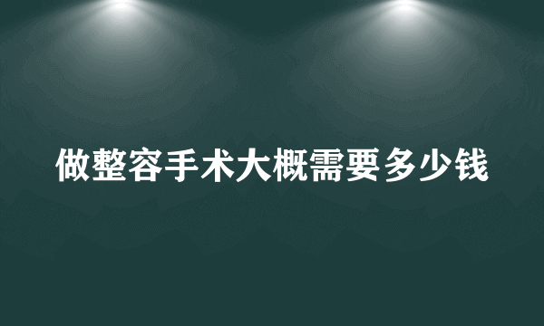 做整容手术大概需要多少钱