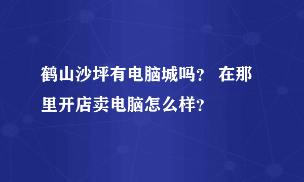 鹤山沙坪有电脑城吗？ 在那里开店卖电脑怎么样？