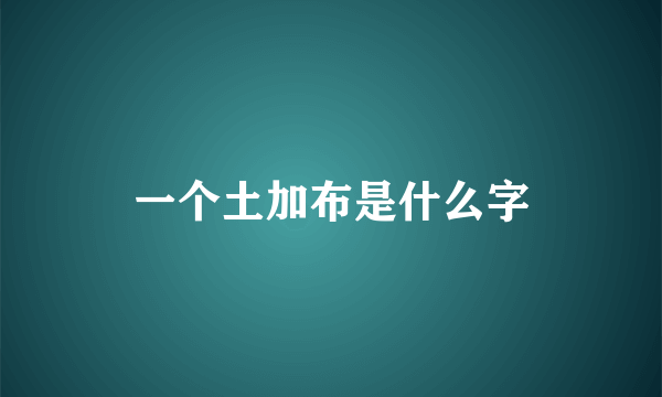 一个土加布是什么字