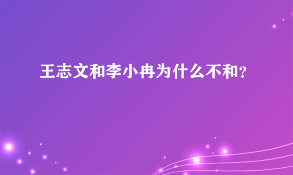 王志文和李小冉为什么不和？