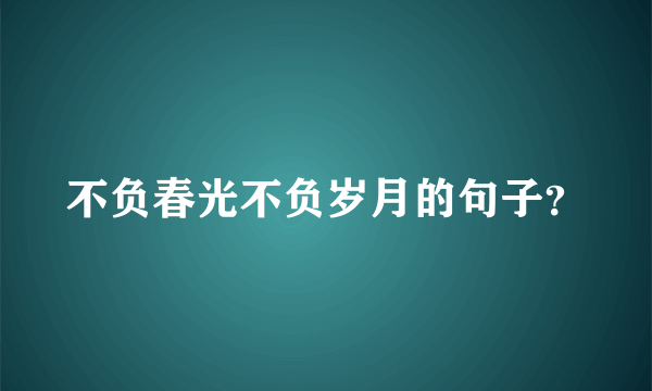 不负春光不负岁月的句子？