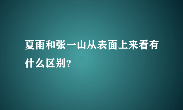 夏雨和张一山从表面上来看有什么区别？