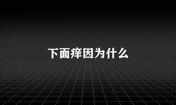 下面痒因为什么