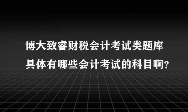 博大致睿财税会计考试类题库具体有哪些会计考试的科目啊？