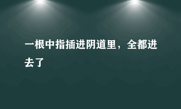 一根中指插进阴道里，全都进去了