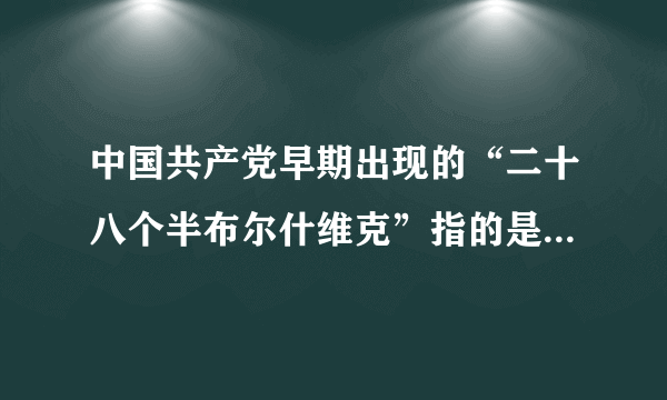 中国共产党早期出现的“二十八个半布尔什维克”指的是那些人？为什么还有个半？