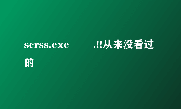 scrss.exe 問題.!!从来没看过的