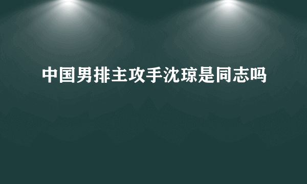 中国男排主攻手沈琼是同志吗