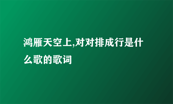 鸿雁天空上,对对排成行是什么歌的歌词