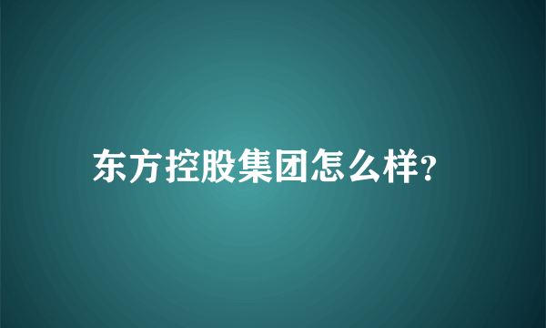 东方控股集团怎么样？