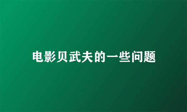 电影贝武夫的一些问题