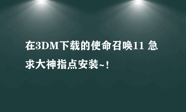 在3DM下载的使命召唤11 急求大神指点安装~！