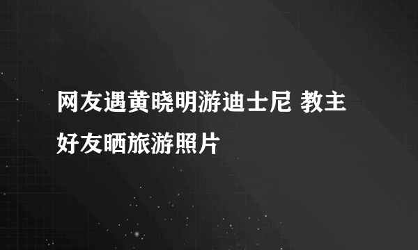 网友遇黄晓明游迪士尼 教主好友晒旅游照片