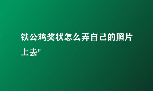 铁公鸡奖状怎么弄自己的照片上去