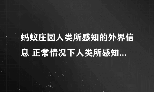 蚂蚁庄园人类所感知的外界信息 正常情况下人类所感知的外界信息中80%