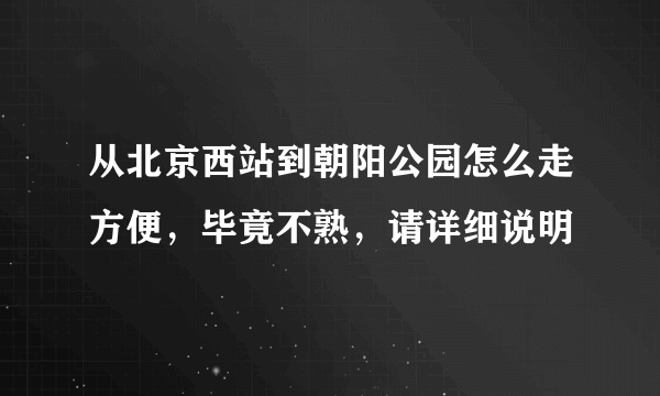 从北京西站到朝阳公园怎么走方便，毕竟不熟，请详细说明